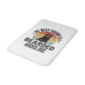 Baardcollie Vintage Sunset Hondenliefhebber Design Badmat (Gekanteld)