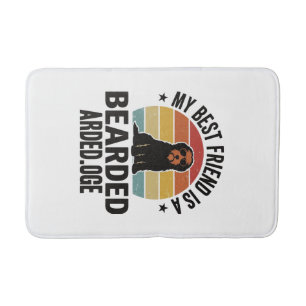 Baardcollie Vintage Sunset Hondenliefhebber Design Badmat
