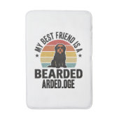 Baardcollie Vintage Sunset Hondenliefhebber Design Badmat (Voorkant Verticaal)