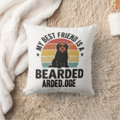 Baardcollie Vintage Sunset Hondenliefhebber Design Kussen (Deken)