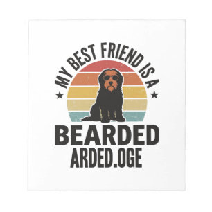 Baardcollie Vintage Sunset Hondenliefhebber Design Notitieblok