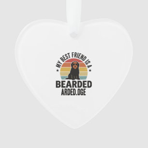 Baardcollie Vintage Sunset Hondenliefhebber Design Ornament