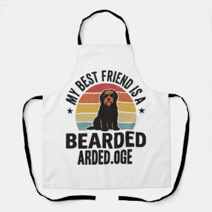 Baardcollie Vintage Sunset Hondenliefhebber Design Schort