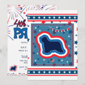 Baardcollie Vuurwerk 4 juli BBQ-feest Kaart (Voorkant / Achterkant)