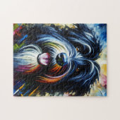 Baardcollie | Zwart | Honden Acrylprint Legpuzzel (Horizontaal)