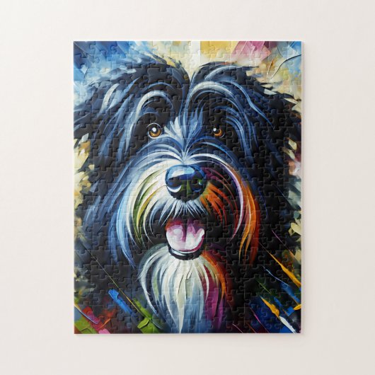 Baardcollie | Zwart | Honden Acrylprint Legpuzzel (Verticaal)