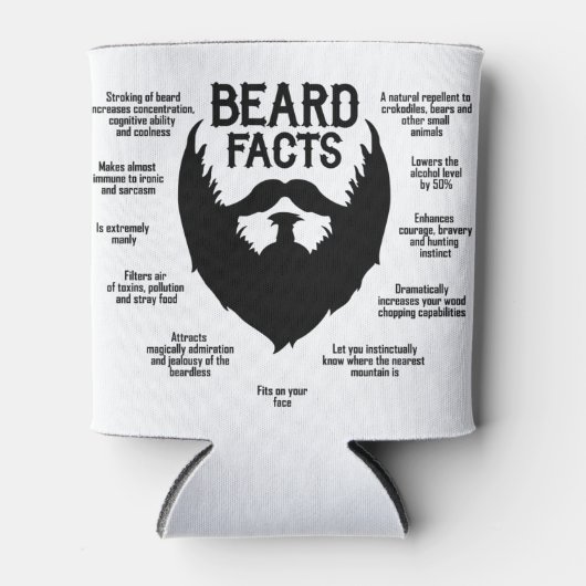 Baardeffecten (zwart) blikjeskoeler (Voorkant)