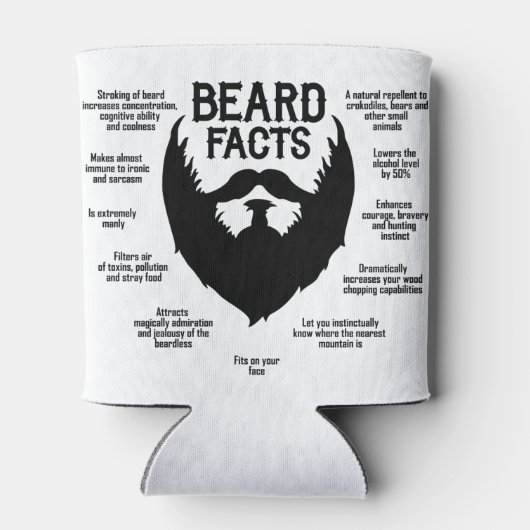 Baardeffecten (zwart) blikjeskoeler (Achterkant)