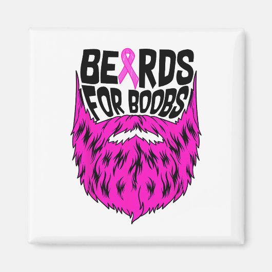 Baarden voor borstkanker Awareness Support Magneet (Voorkant)