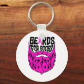 Baarden voor borstkanker Awareness Support Sleutelhanger (Voorkant)