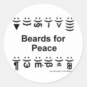 baarden voor vredesstickers ronde sticker