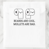 Baarden zijn Cool en Mullets zijn slecht toiletpap Rechthoekige Sticker (Tas)
