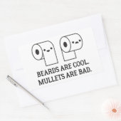 Baarden zijn Cool en Mullets zijn slecht toiletpap Rechthoekige Sticker (Envelop)