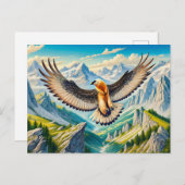 Baardengier boven de Alpen Feestdagenkaart (Voorkant / Achterkant)