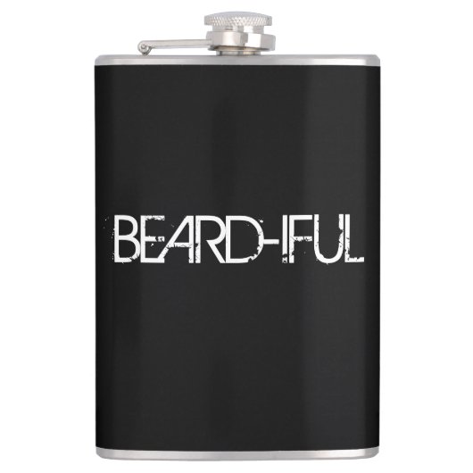 Baardfles - Baard-ig - voor de Baardige Man Heupfles (Voorkant)