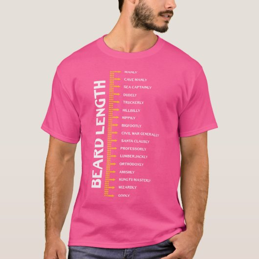 Baardgroei Grappige Baard Liniaal T-shirt (Voorkant)