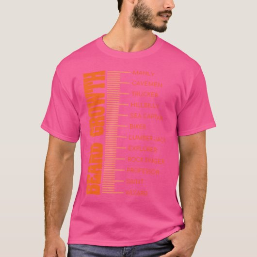 Baardgroei Maat Chart Mannen Gezichtsbeharing Grap T-shirt (Voorkant)