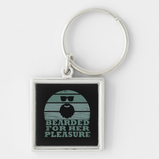 Baardig voor haar plezier sleutelhanger (Voorkant)