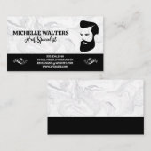 Baardige man en kapsel | Marmer Visitekaartje (Voorkant / Achterkant)