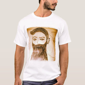 baardige man manga anime in verwrongen wereld t-shirt