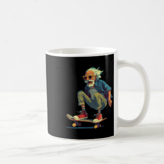 Baardige opa met skateboard kostuum voor volwassen koffiemok