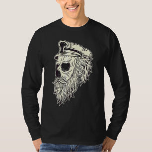 Baardige Schedel Hoofden Grunge Punk Metaal T-shirt