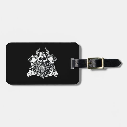 Baardige Vikingkrijger Bagagelabel (Voorkant horizontaal)