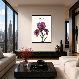 Baardiris botanische kunstprint poster