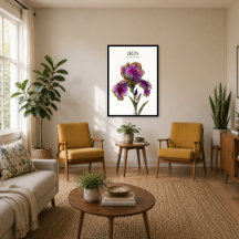 Baardiris botanische kunstprint