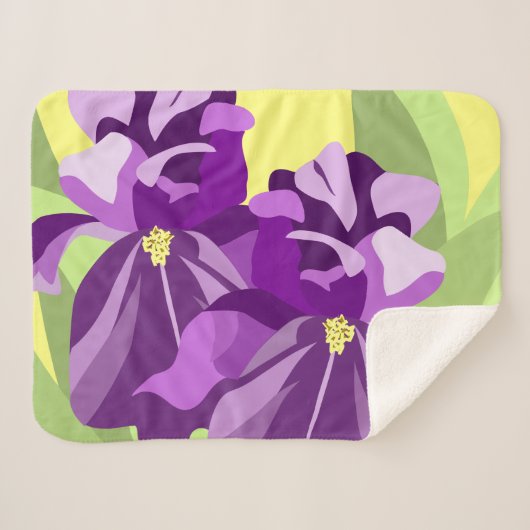 Baardirissen Bloemen Sherpa Deken (Voorkant (horizontaal))