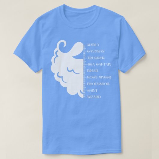 Baardlengte groeien en groeikaart index grappige g t-shirt (Design voorkant)