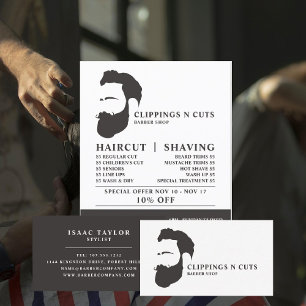 Baardlogo, Herenkappers Reclame Flyer