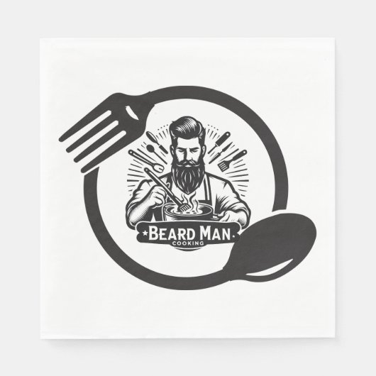 Baardman Kookt Papieren Servetten (Voorkant)