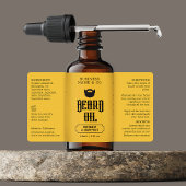 Baardolielabel Mosterd Mannen productverpakking Etiket