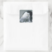 Baardpinguïns, Pygoscelis antarctica), Vierkante Sticker (Tas)