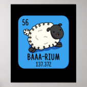 Baarium Funny Sheep Chemistry Pun Dark BG Poster (Voorkant)