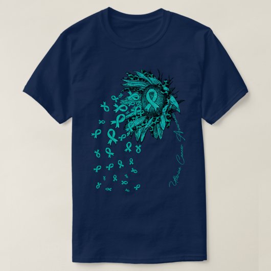Baarmoeder Bewustzijn Zonnebloem lint bloemen herf T-shirt (Design voorkant)