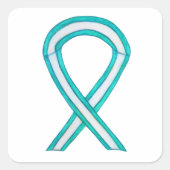 Baarmoederhalskanker Awareness Ribbon Sticker Deca (Voorkant)