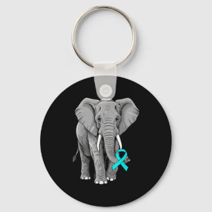Baarmoederhalskanker Bewustzijn Olifant Lint Turqu Sleutelhanger