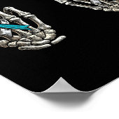 Baarmoederhalskanker Bewustzijn Skelet Turquoise e Poster (Hoek)
