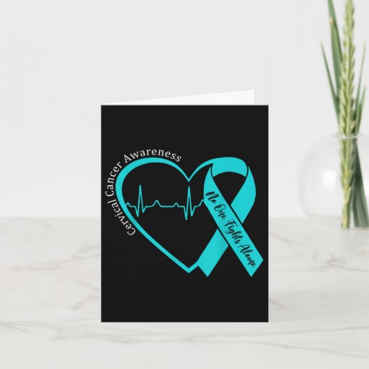 Baarmoederhalskanker Bewustzijn Support Hart Groen Kaart (Voorkant)