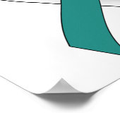 Baarmoederhalskanker - Blauwgroen wit lint 3 Poster (Hoek)