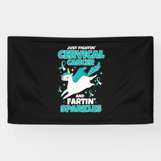 Baarmoederhalskanker Grappig Eenhoorn Scheten Spar Spandoek (Horizontaal)