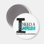 Baarmoederhalskanker I NEED A CURE 1 Magneet (Voorkant / Achterkant)