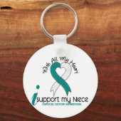 Baarmoederhalskanker Ik steun mijn nicht Sleutelhanger (Voorkant)