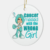 Baarmoederhalskanker met een verkeerde meid keramisch ornament (Links)