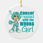 Baarmoederhalskanker met een verkeerde meid keramisch ornament (Achterkant)