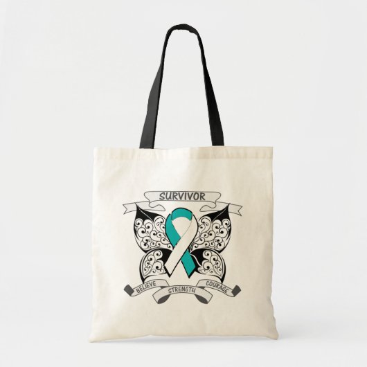 Baarmoederhalskanker Overlevende botervliessterkte Tote Bag (Voorkant)