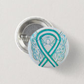 Baarmoederhalskanker - Ribbon Angel Button Pin (Voorkant /achterkant)
