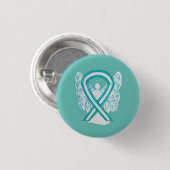 Baarmoederhalskanker - Ribbon Angel Button Pin (Voorkant /achterkant)